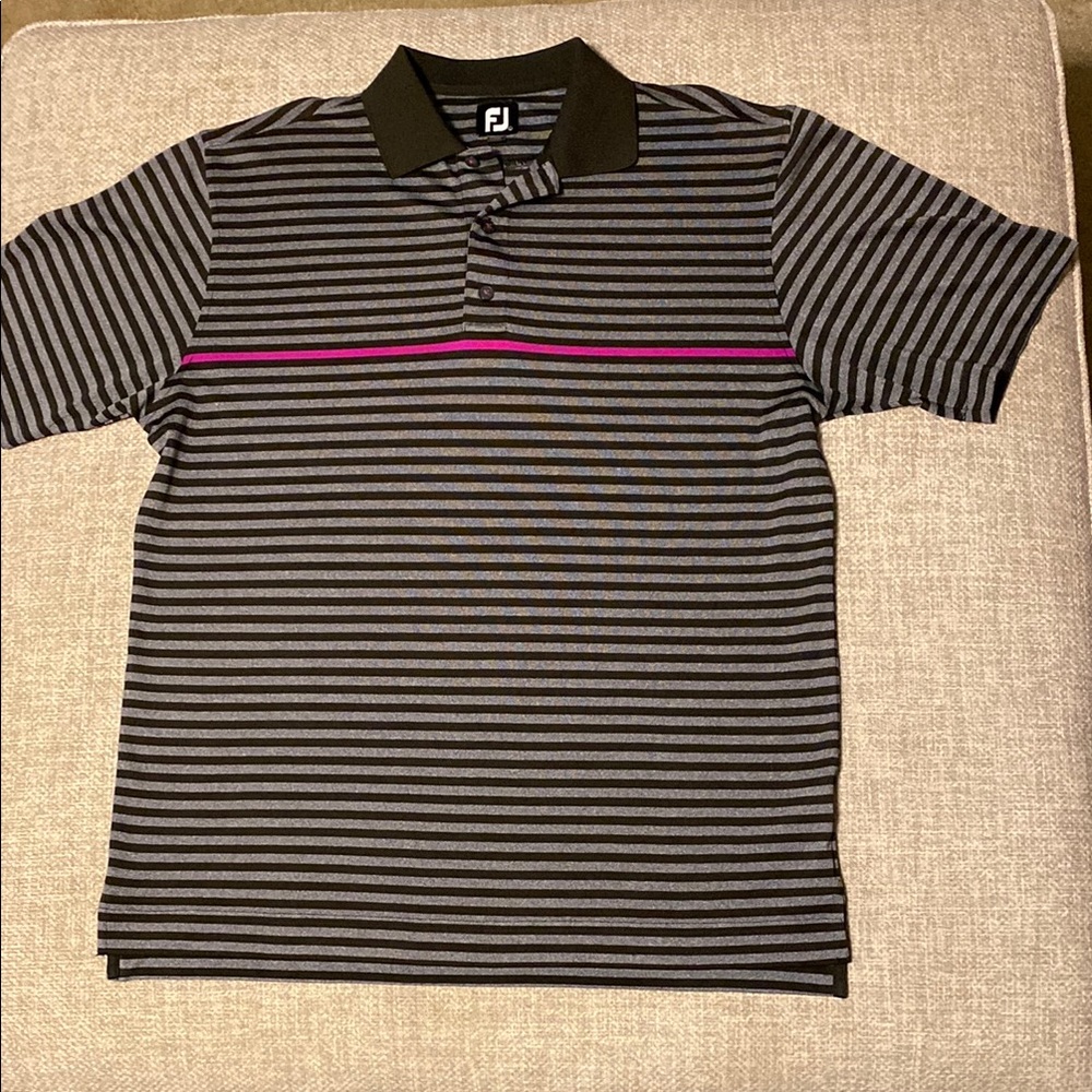 FootJoy polo size L, Black/Grey/Magenta